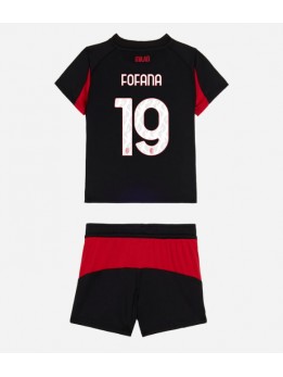 Billige AC Milan Youssouf Fofana #19 Hjemmedraktsett Barn 2025-26 Kortermet (+ Korte bukser)